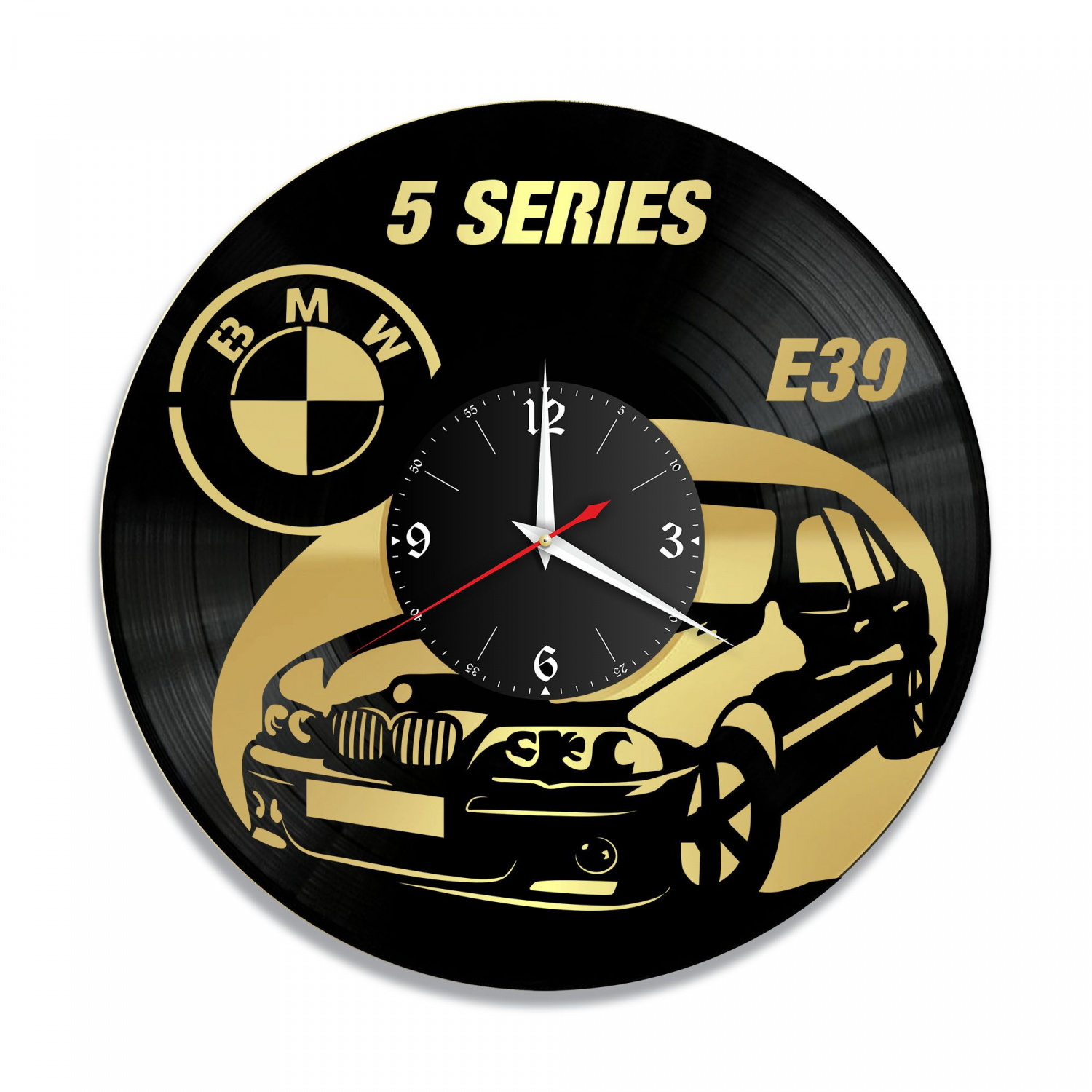 Часы настенные "BMW X5 E39, золото" из винила, №5 VC-10807-1