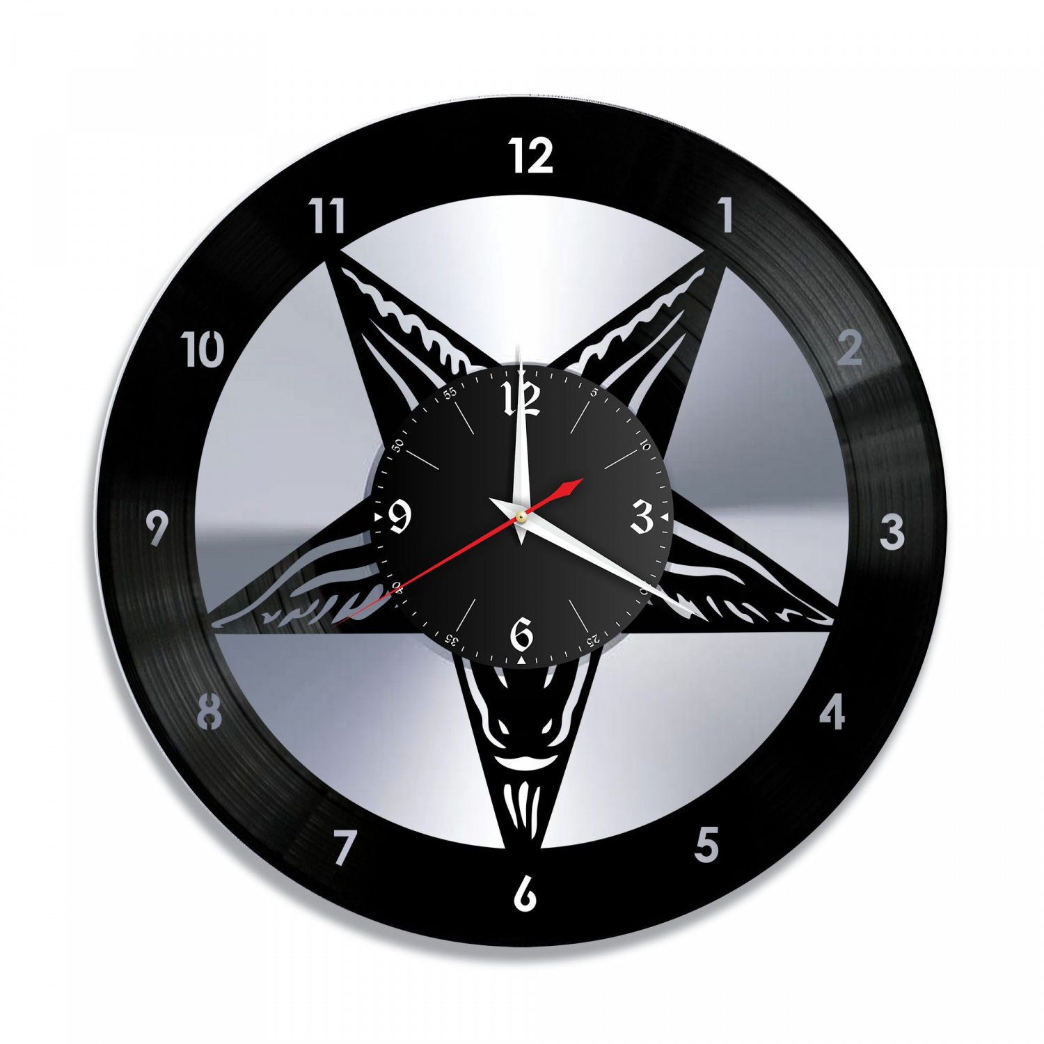 Часы настенные "Пентограмма, серебро" из винила, №1 VC-10763-2