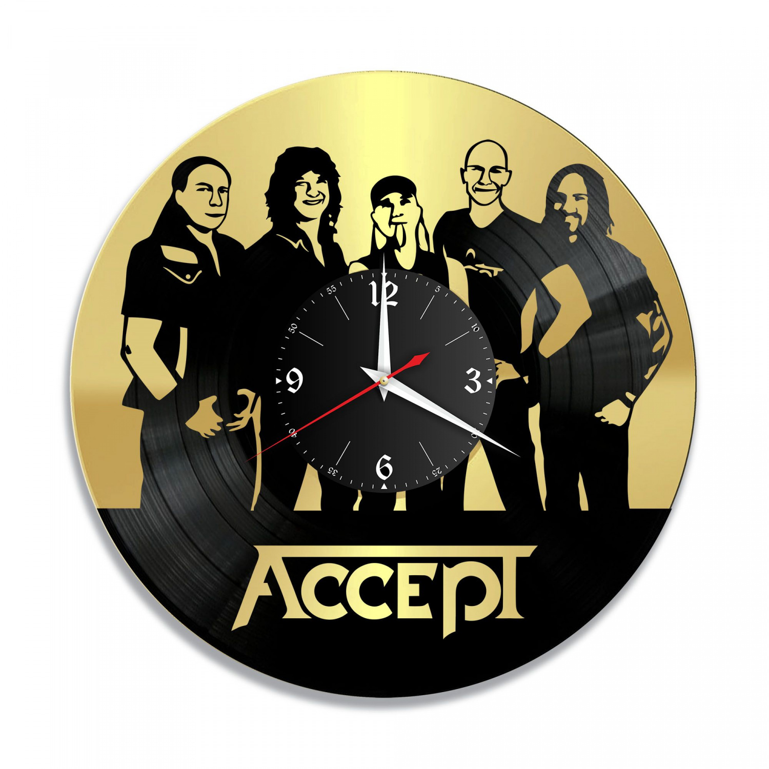 Часы настенные "группа Accept (new), золото" из винила, №1 VC-10076-1