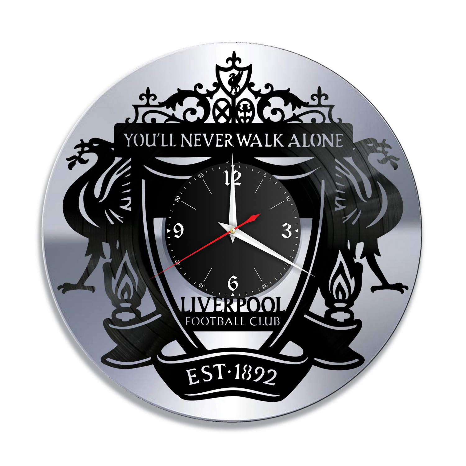 Часы настенные "Ливерпуль (Liverpool), серебро" из винила, №3 VC-10543-2