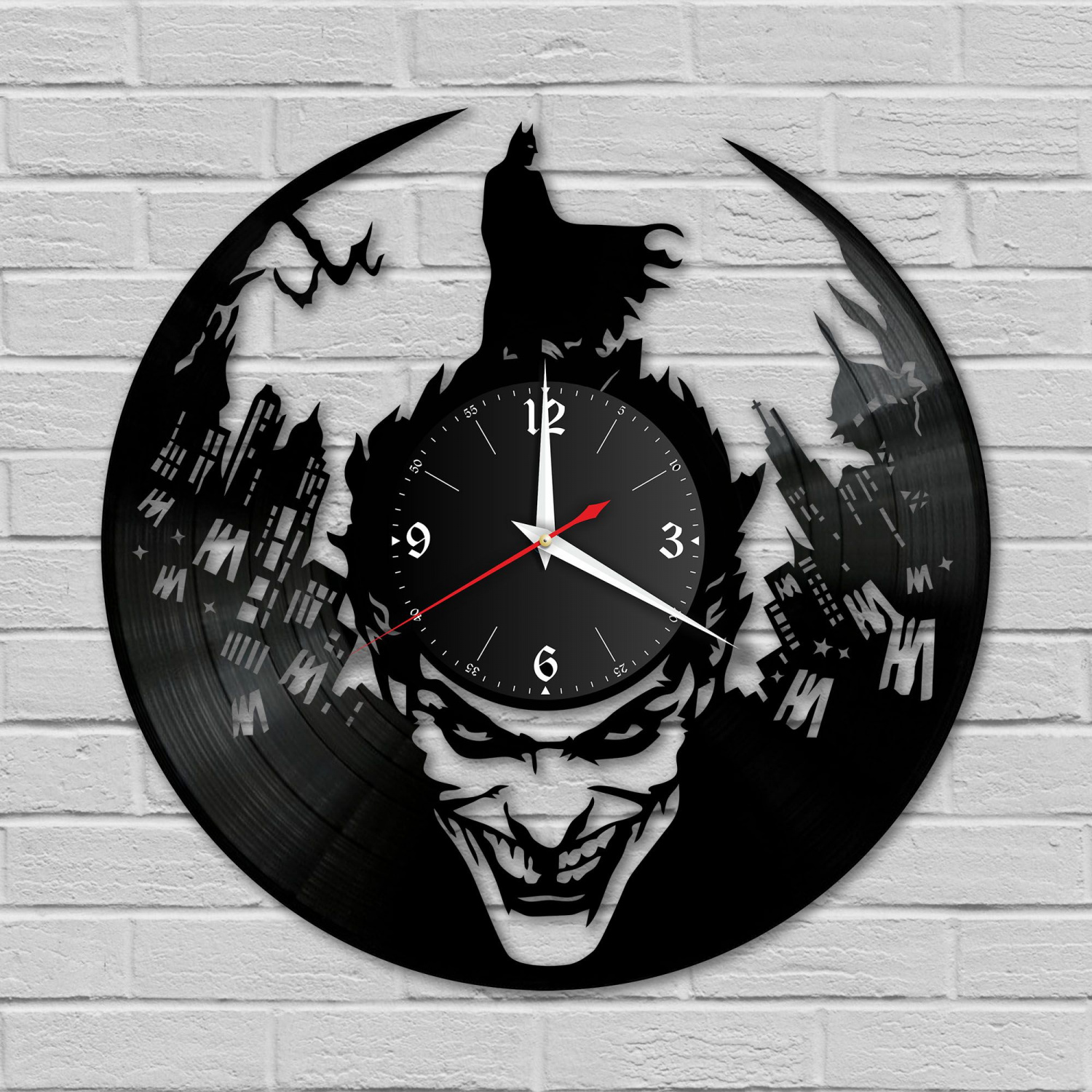 Часы настенные "Джокер" из винила, №1 VC-10319