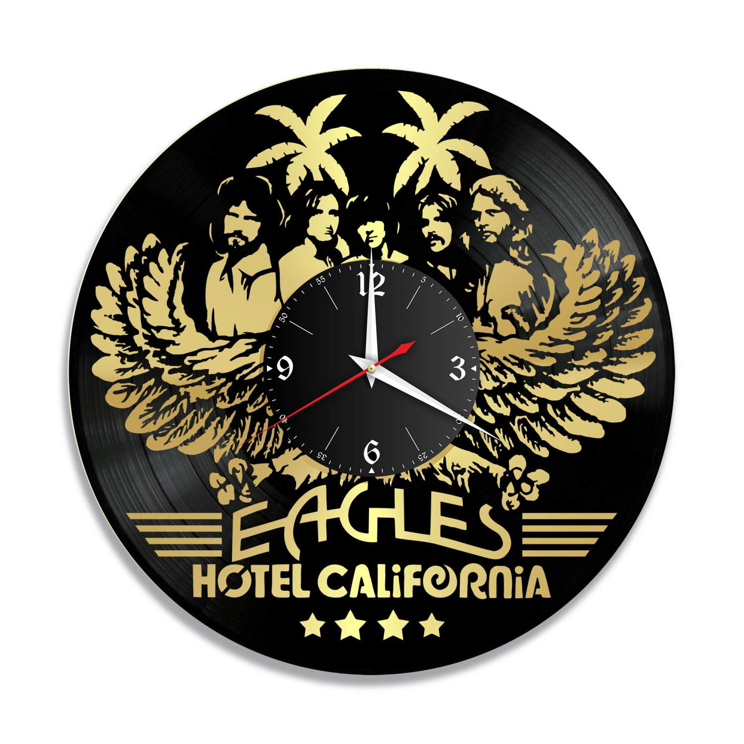 Часы настенные "группа Eagles, золото" из винила, №1 VC-10917-1