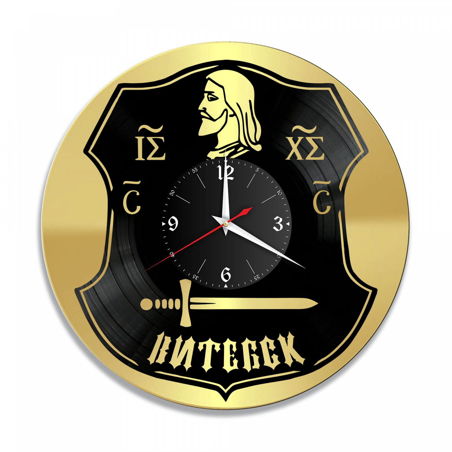 Часы настенные "город Витебск, золото" из винила, №1 VC-10458-1