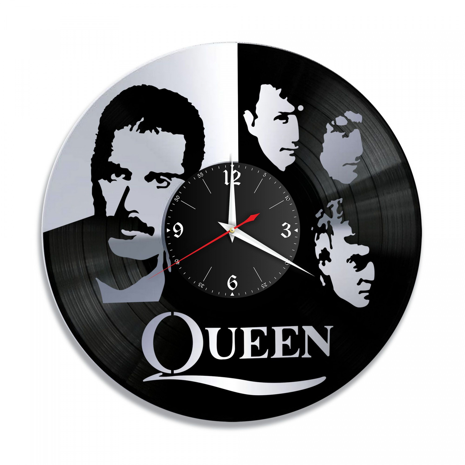 Часы настенные "группа Queen, серебро" из винила, №9 VC-10827-2