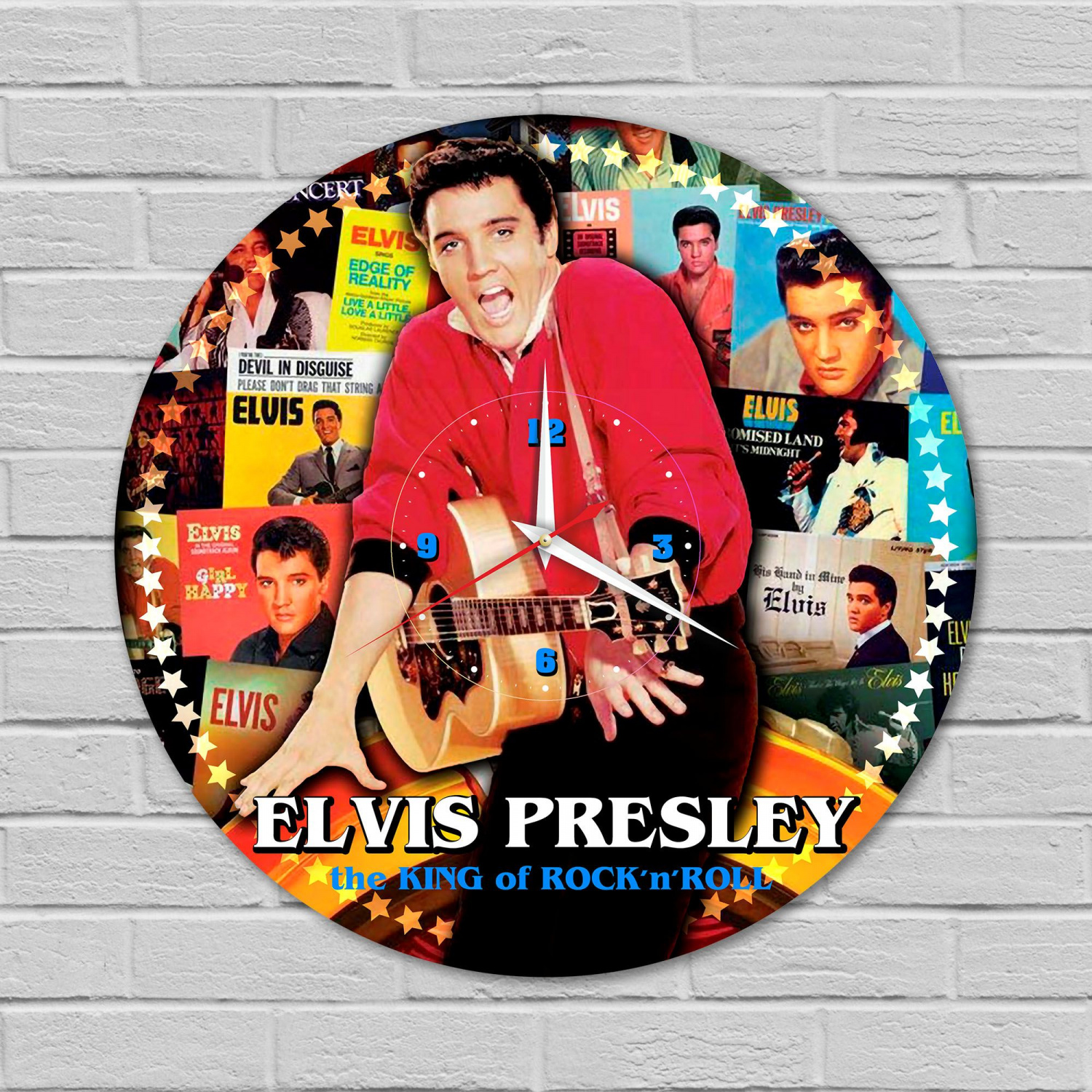 Часы настенные "Elvis Presley (Элвис Пресли)" из винила, №1, с принтом VC-11033