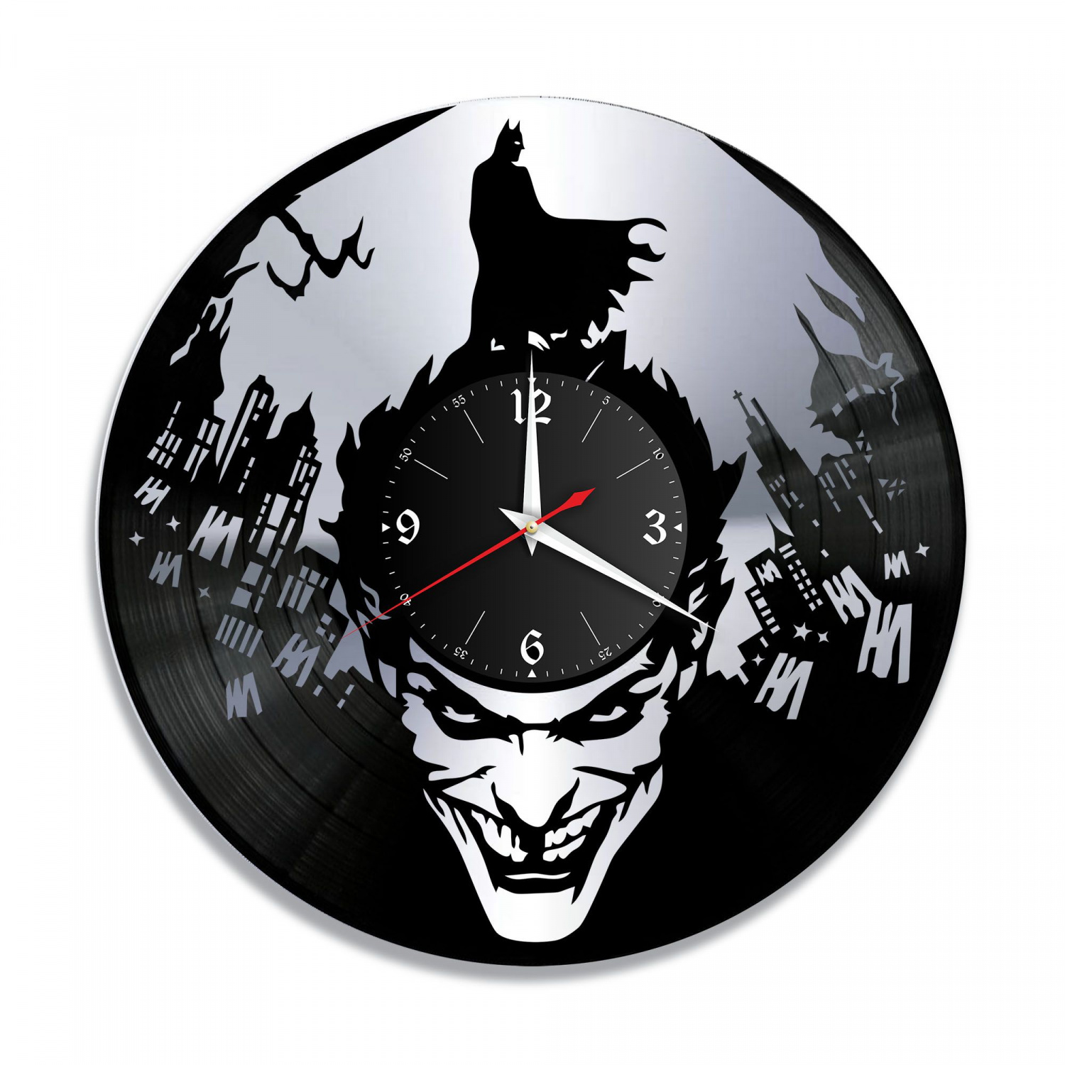 Часы настенные "Джокер, серебро" из винила, №1 VC-10319-2