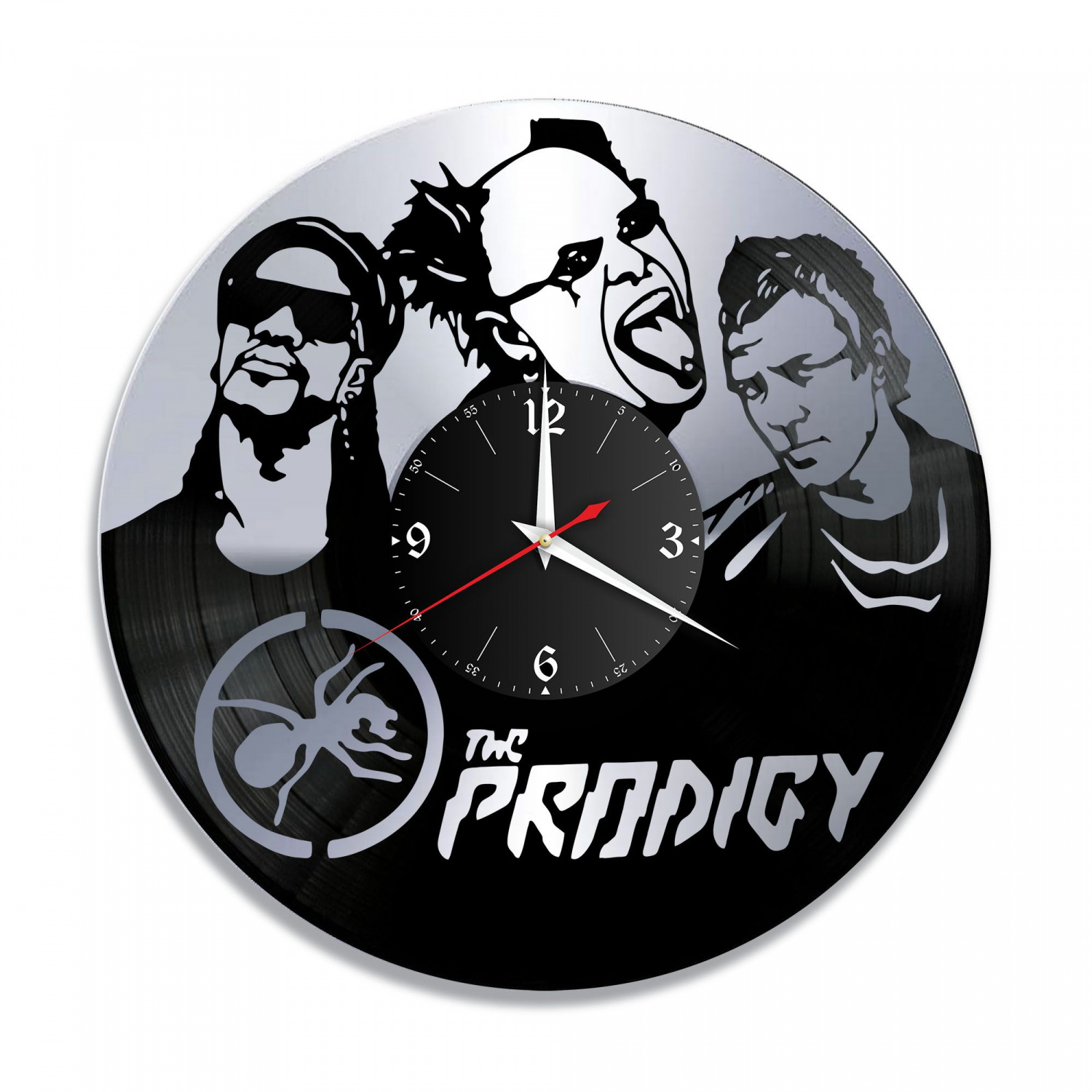 Часы настенные "группа The Prodigy, серебро" из винила, №1 VC-10227-2
