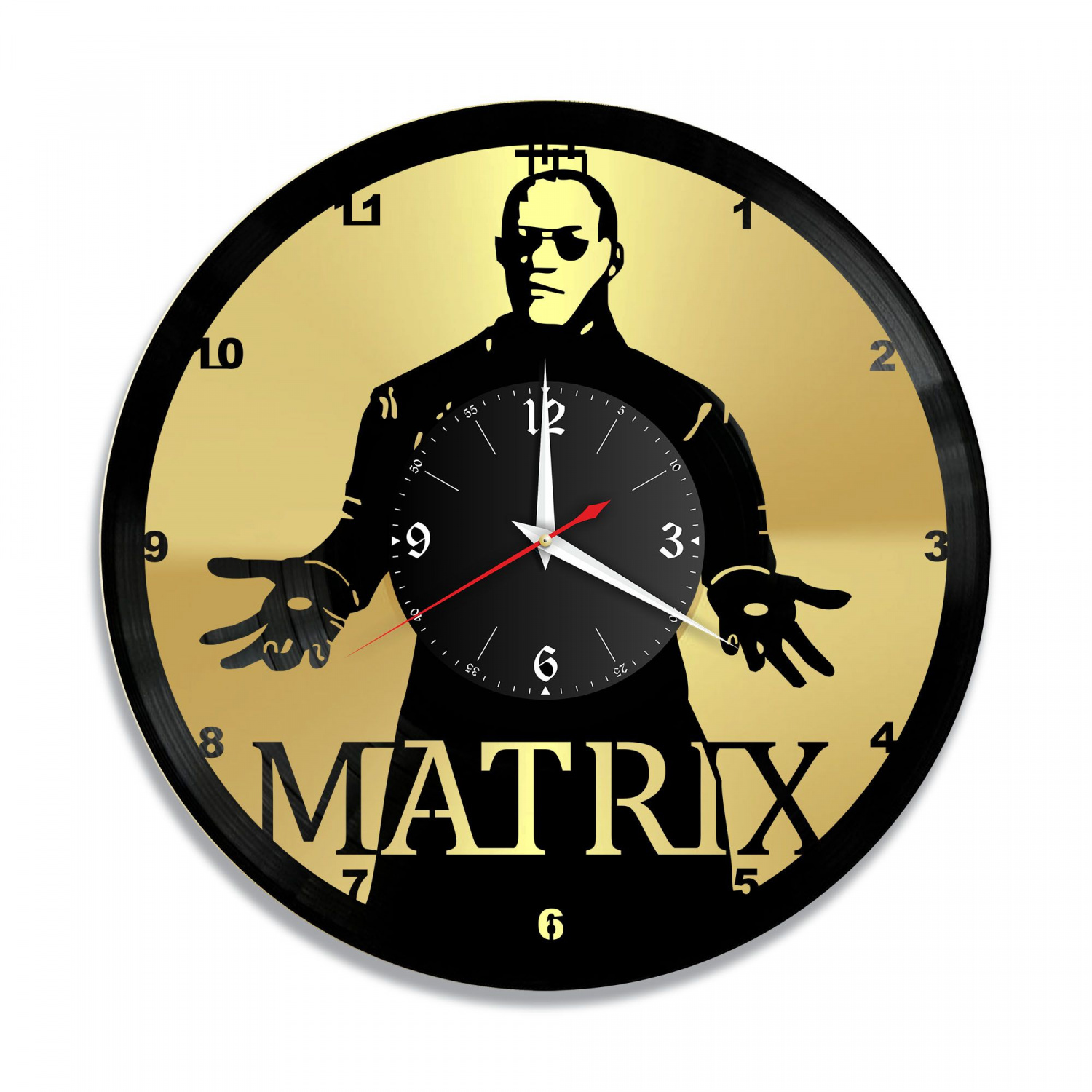 Часы настенные "Матрица, золото" из винила, №2 VC-10369-1