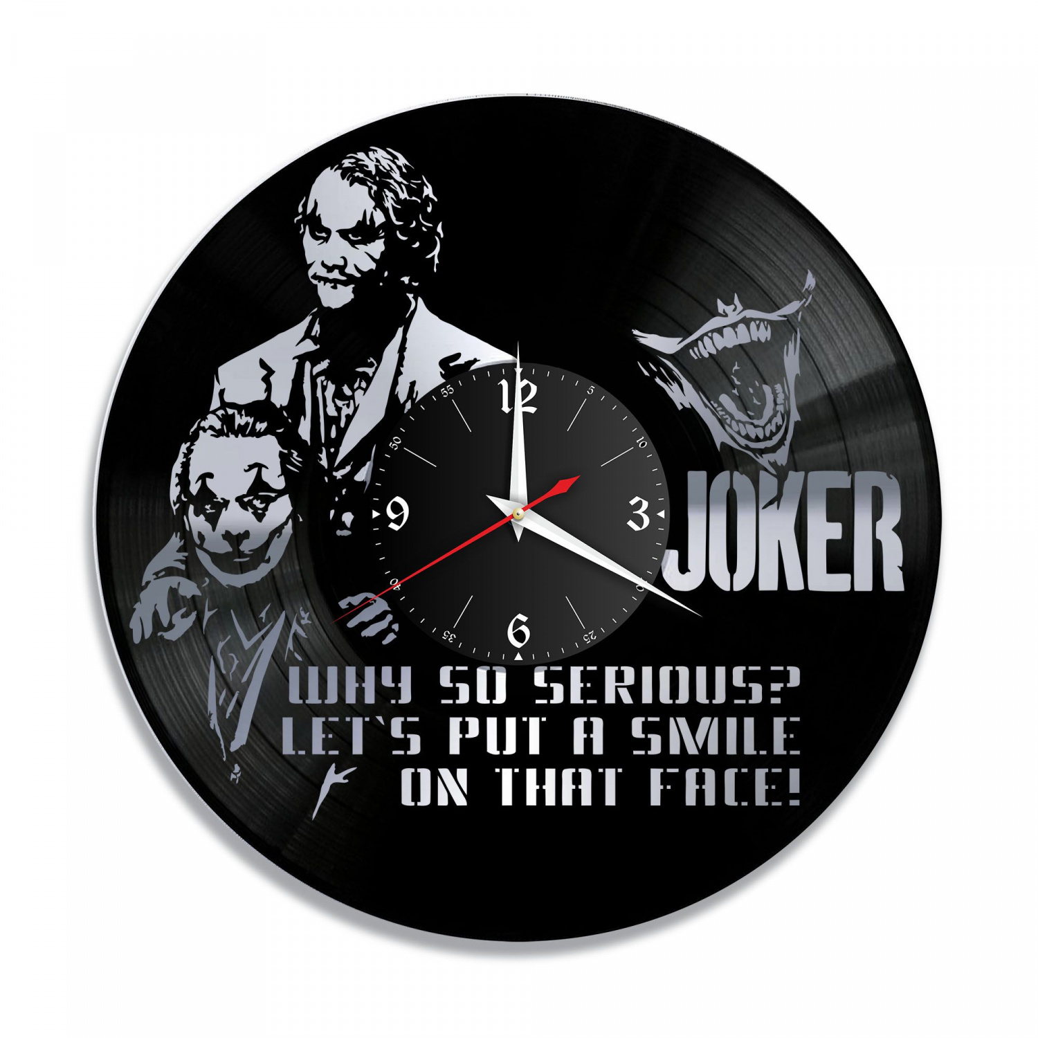 Часы настенные "Джокер, серебро" из винила, №3 VC-10862-2