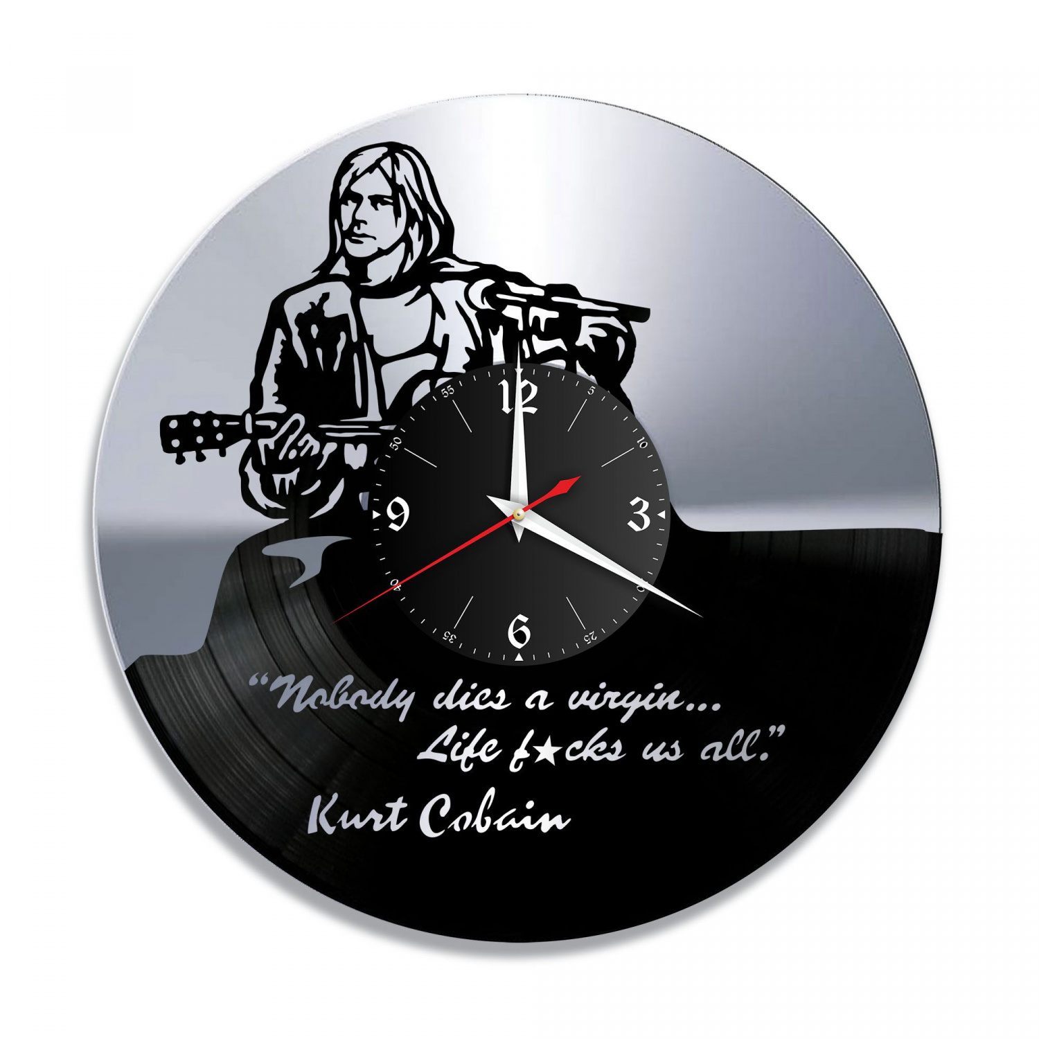 Часы настенные "группа Nirvana, серебро" из винила, №5 VC-10131-2