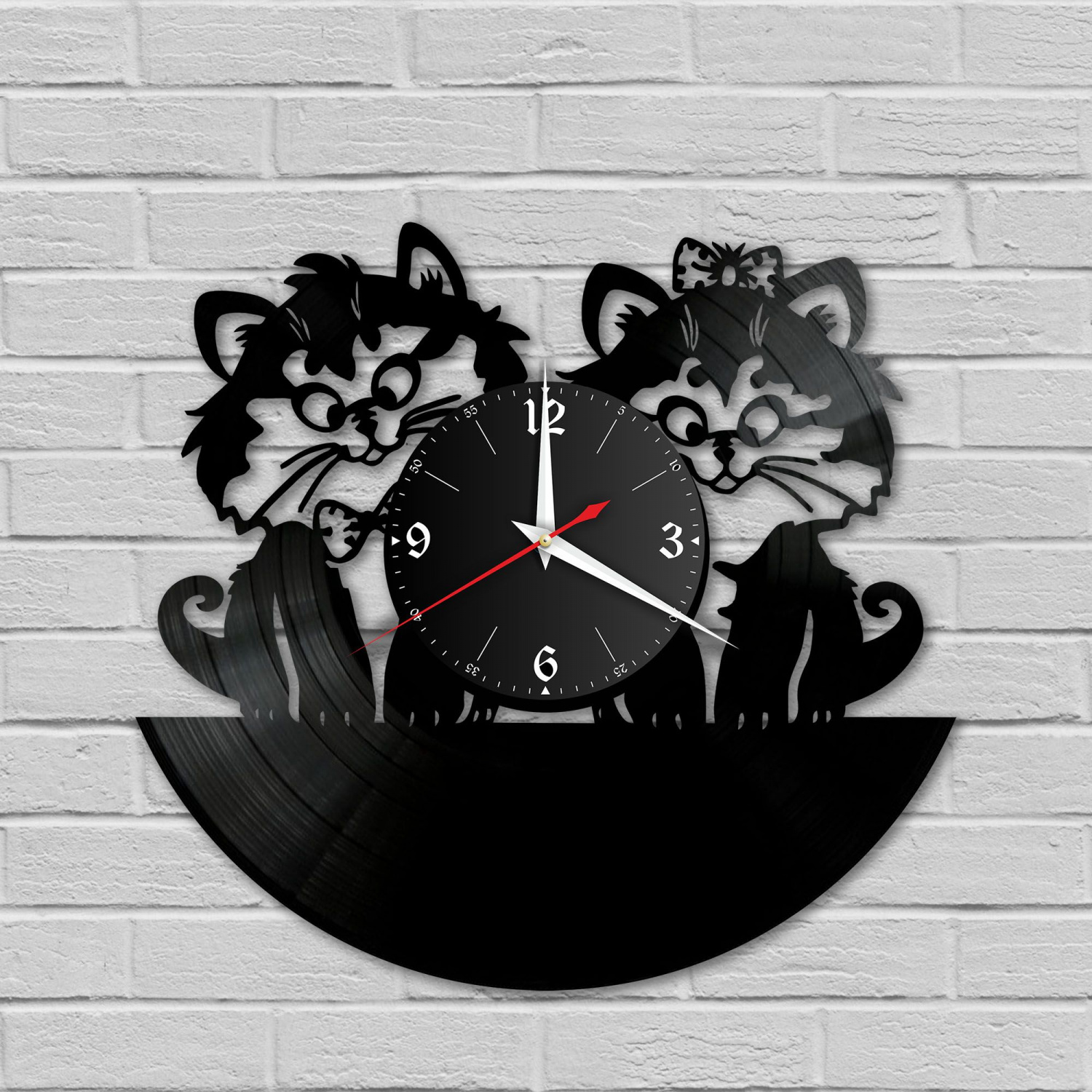 Часы настенные "Коты" из винила, №8 VC-11010