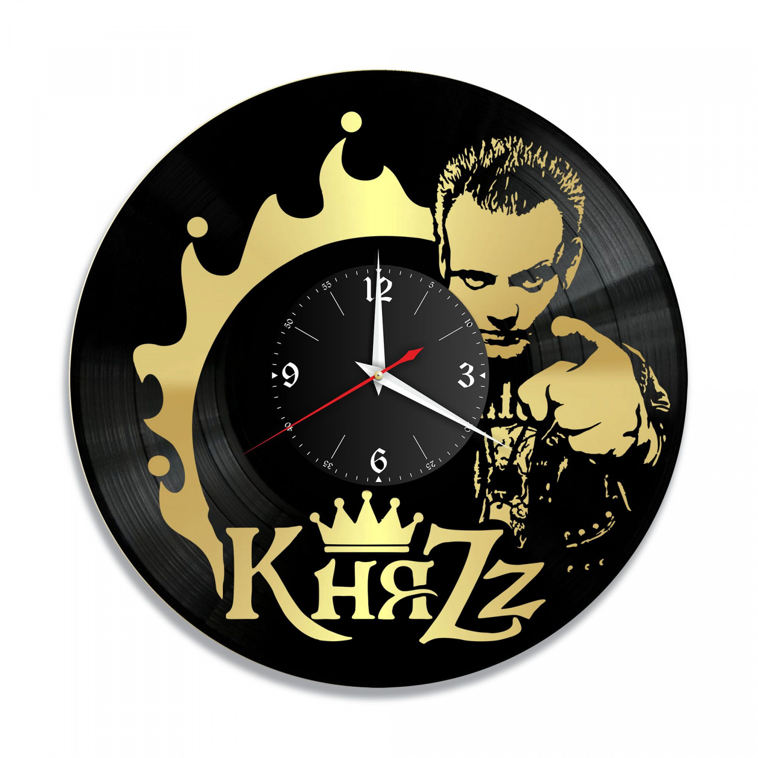 Часы настенные "группа КняZz, золото" из винила, №1 VC-10872-1