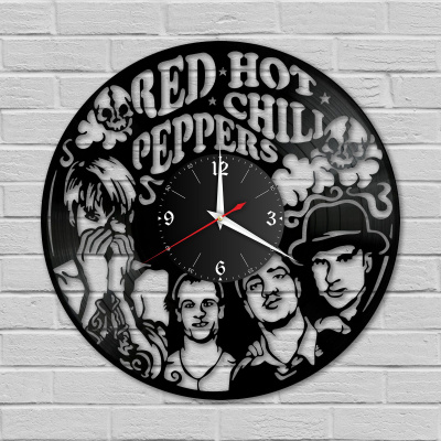 Часы настенные "группа Red Hot Chili Peppers" из винила, №1