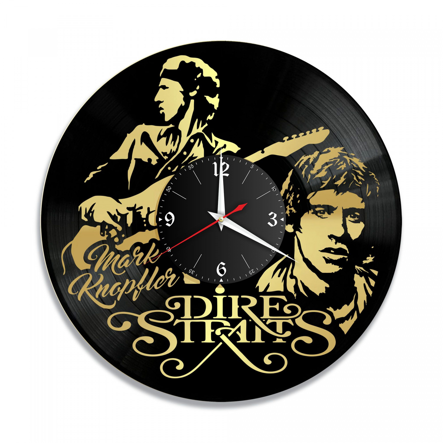 Часы настенные "группа Dire Straits, золото" из винила, №1 VC-10811-1