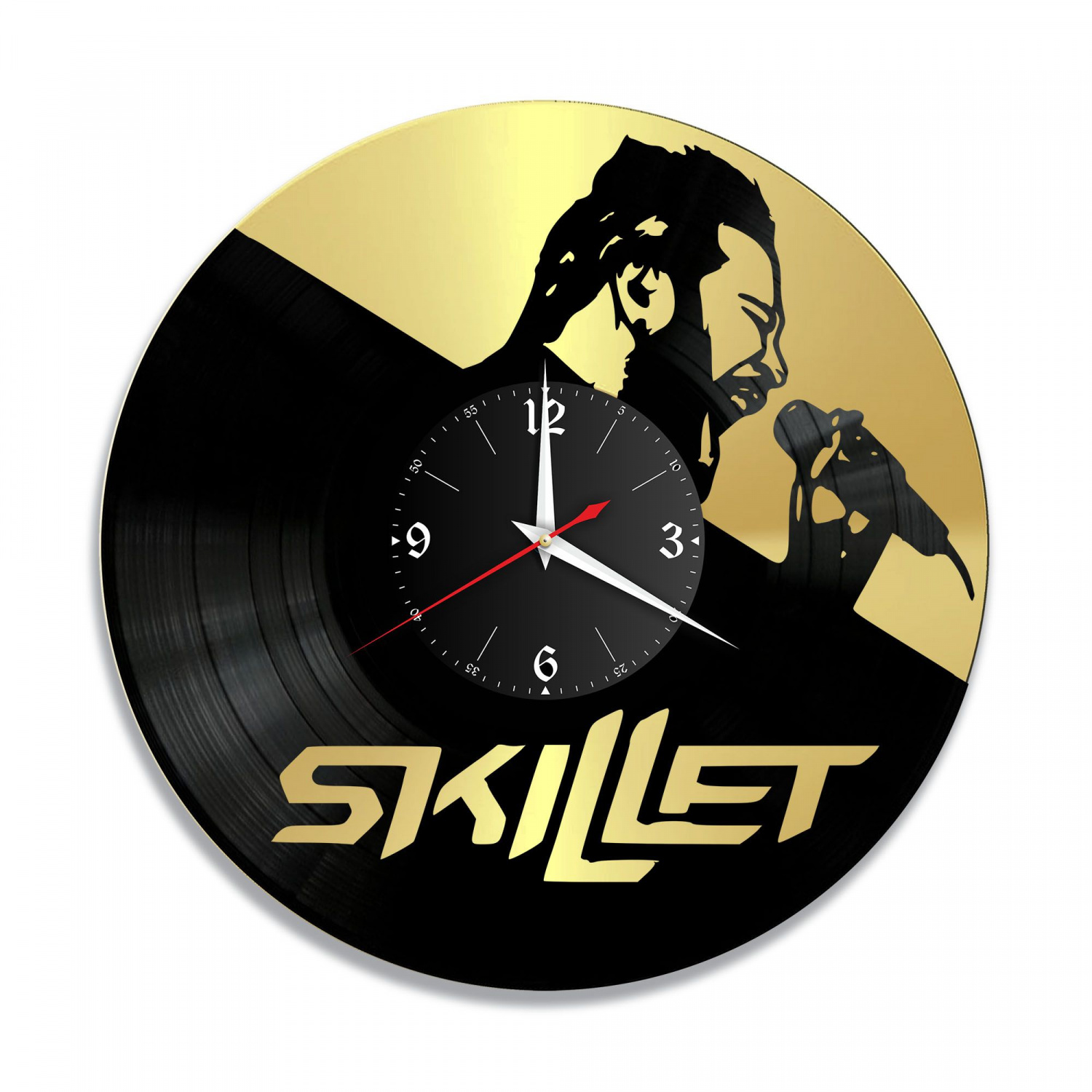 Часы настенные "группа Skillet, золото" из винила, №1 VC-10160-1