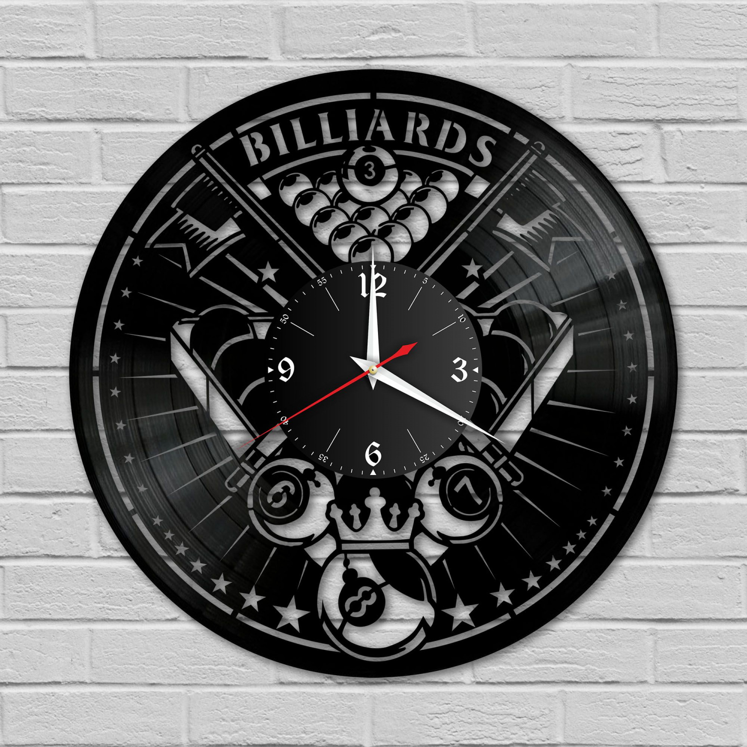 Часы настенные "Бильярд" из винила, №1 VC-10592