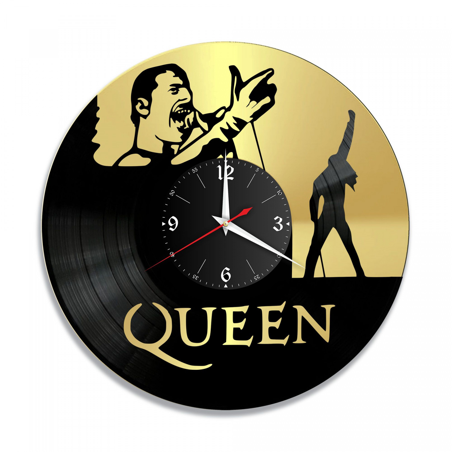 Часы настенные "группа Queen, золото" из винила, №3 VC-10137-1
