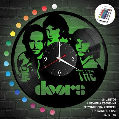 Часы с подсветкой "группа The Doors" из винила, №1