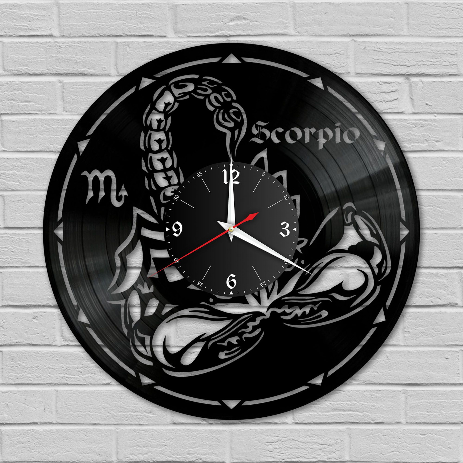 Часы настенные "Знаки Зодиака (Скорпион)" из винила, №8 VC-10396