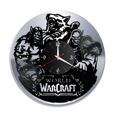 Часы настенные "Warcraft, серебро" из винила, №1