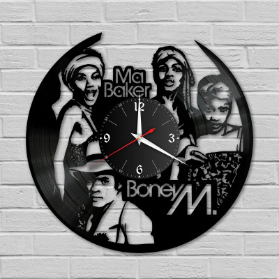 Часы настенные "Boney M. (Бони М)" из винила, №1