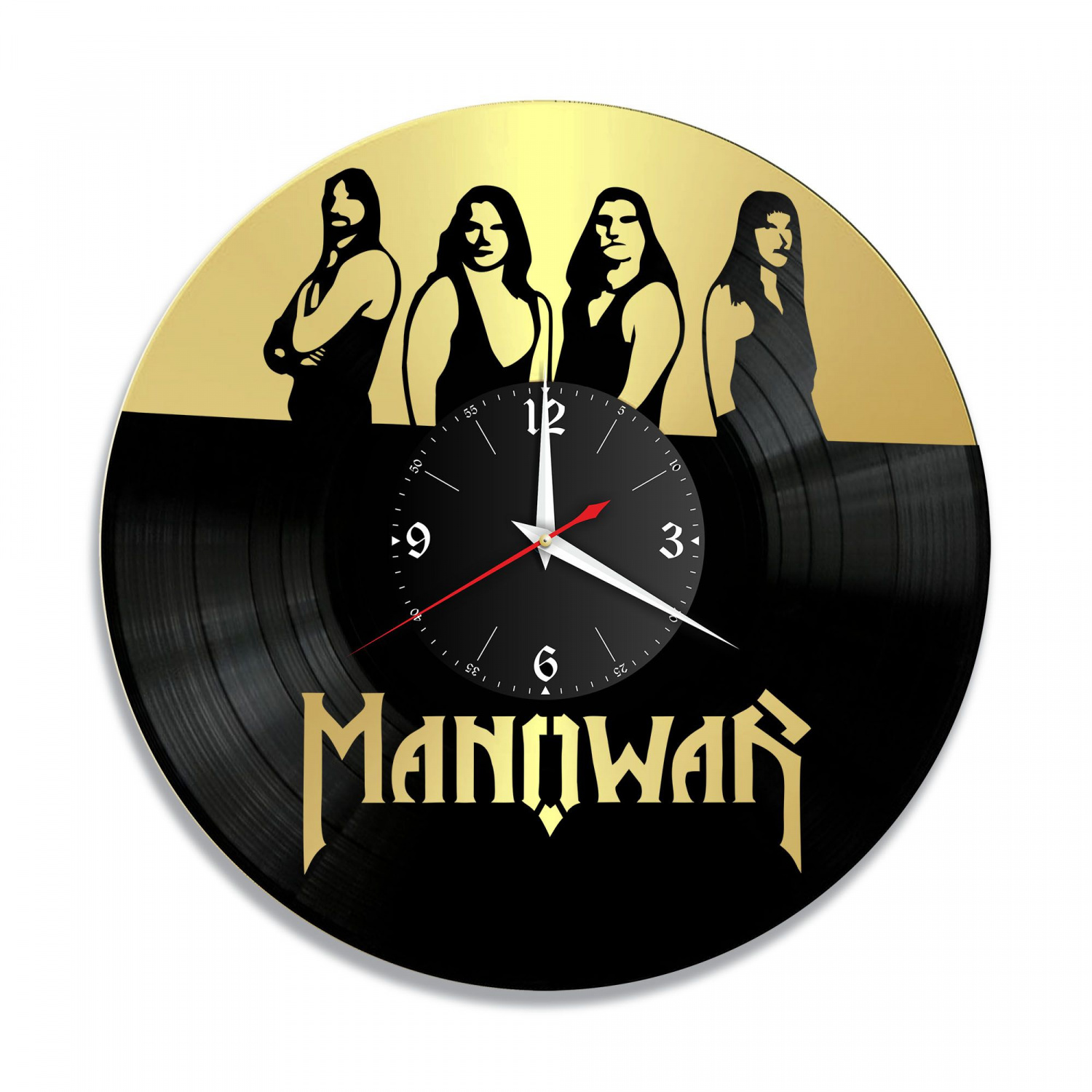 Часы настенные "группа Manowar, золото" из винила, №1 VC-10114-1