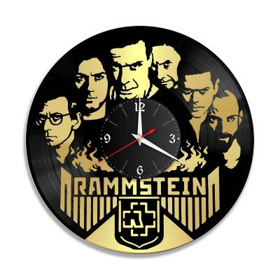Часы настенные "группа Rammstein, золото" из винила, №5