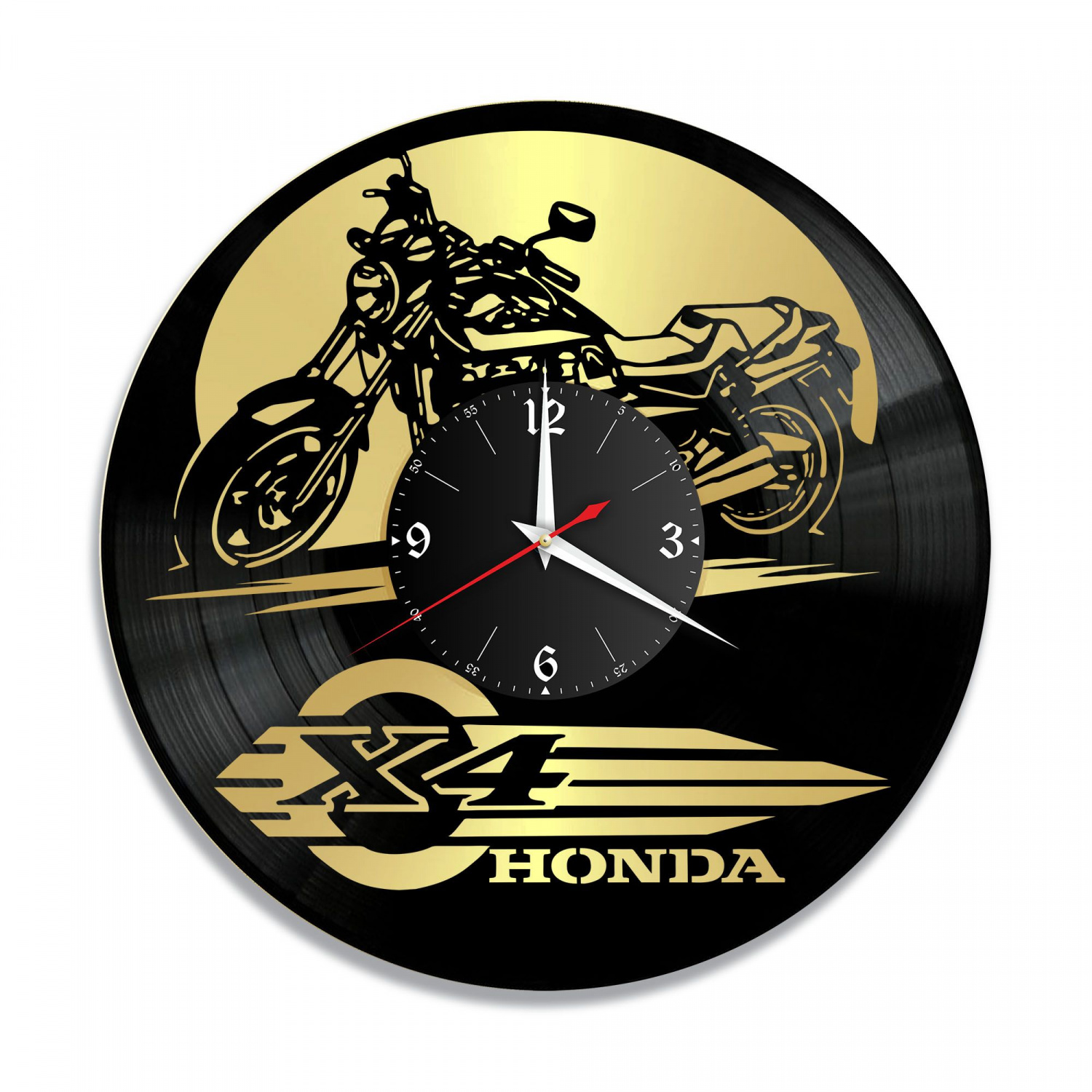 Часы настенные "Мото (Honda x4), золото" из винила, №20 VC-10885-1