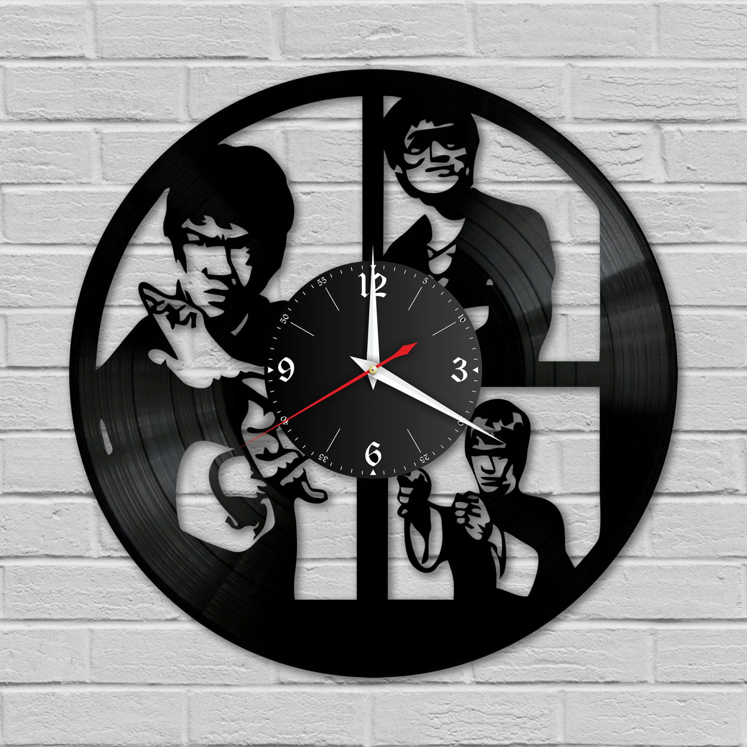Часы настенные "Брюс Ли (Bruce Lee)" из винила, №1 VC-10733