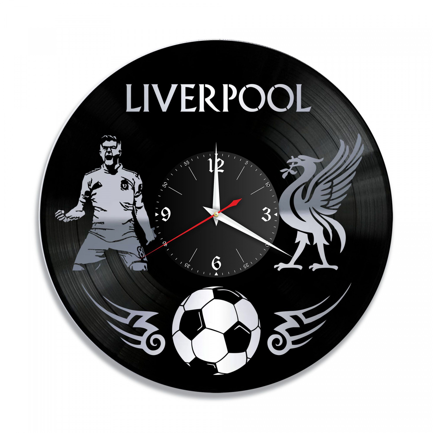 Часы настенные "Ливерпуль (Liverpool), серебро" из винила, №1 VC-10541-2