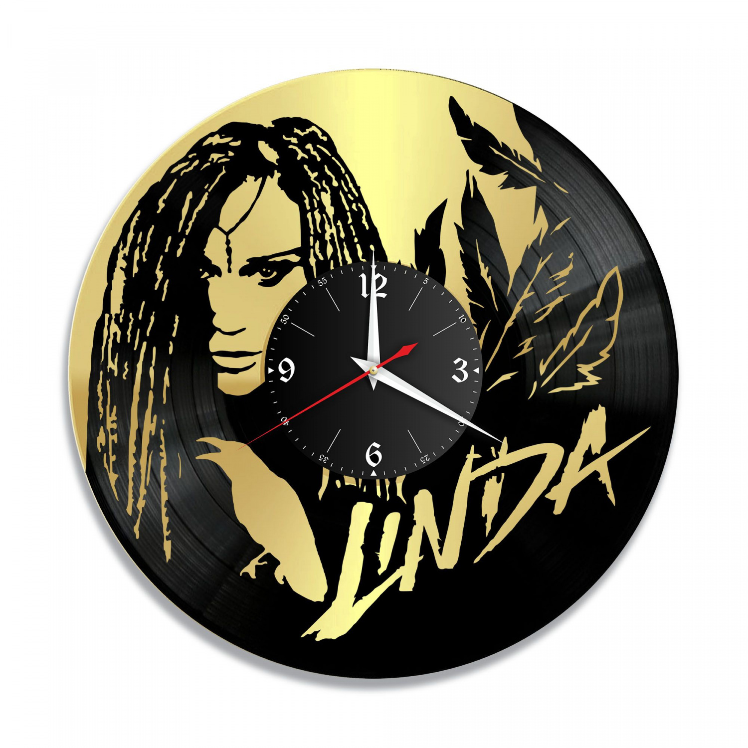 Часы настенные "Линда, золото" из винила, №2 VC-10210-1