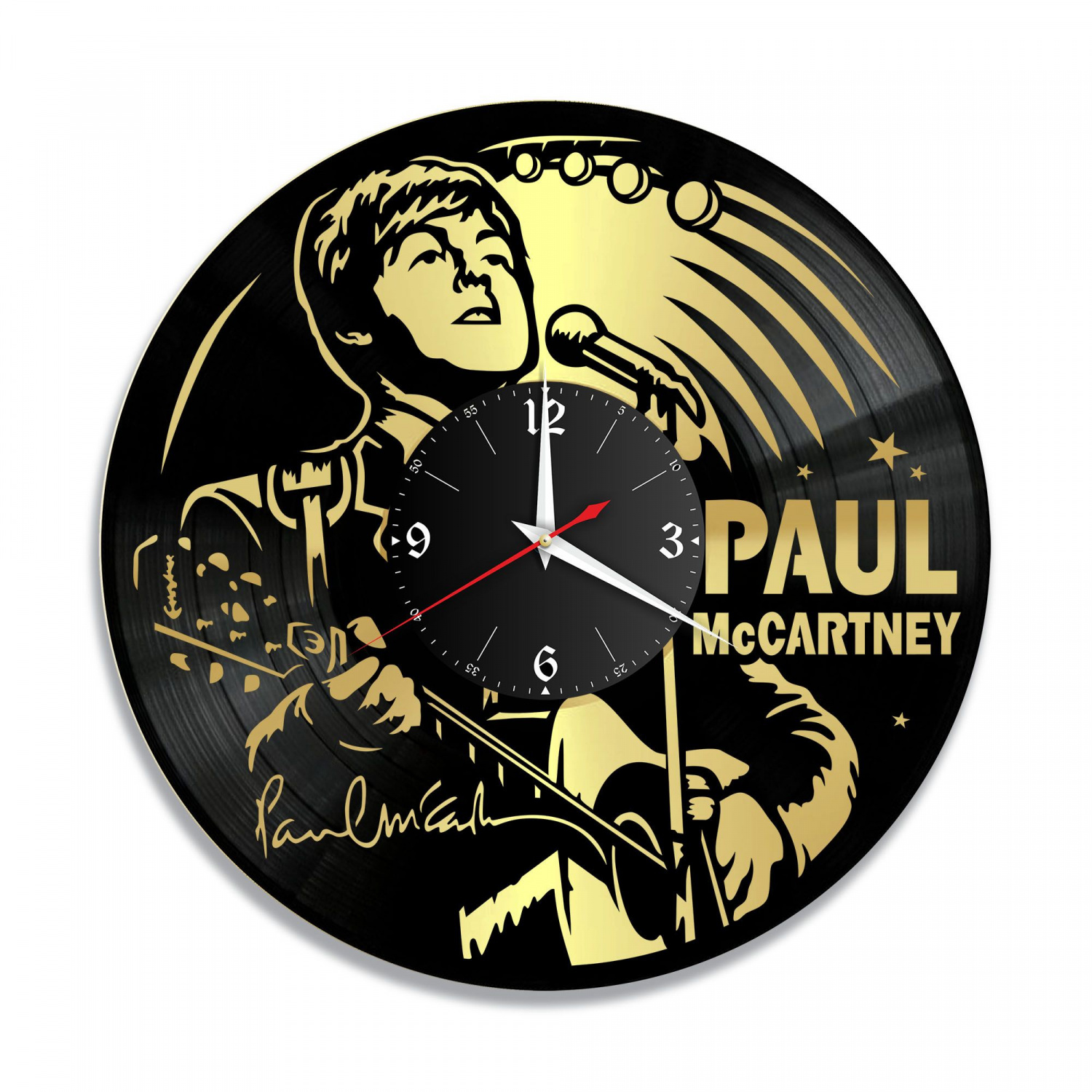 Часы настенные "Пол Маккартни, золото" из винила, №1 VC-10192-1