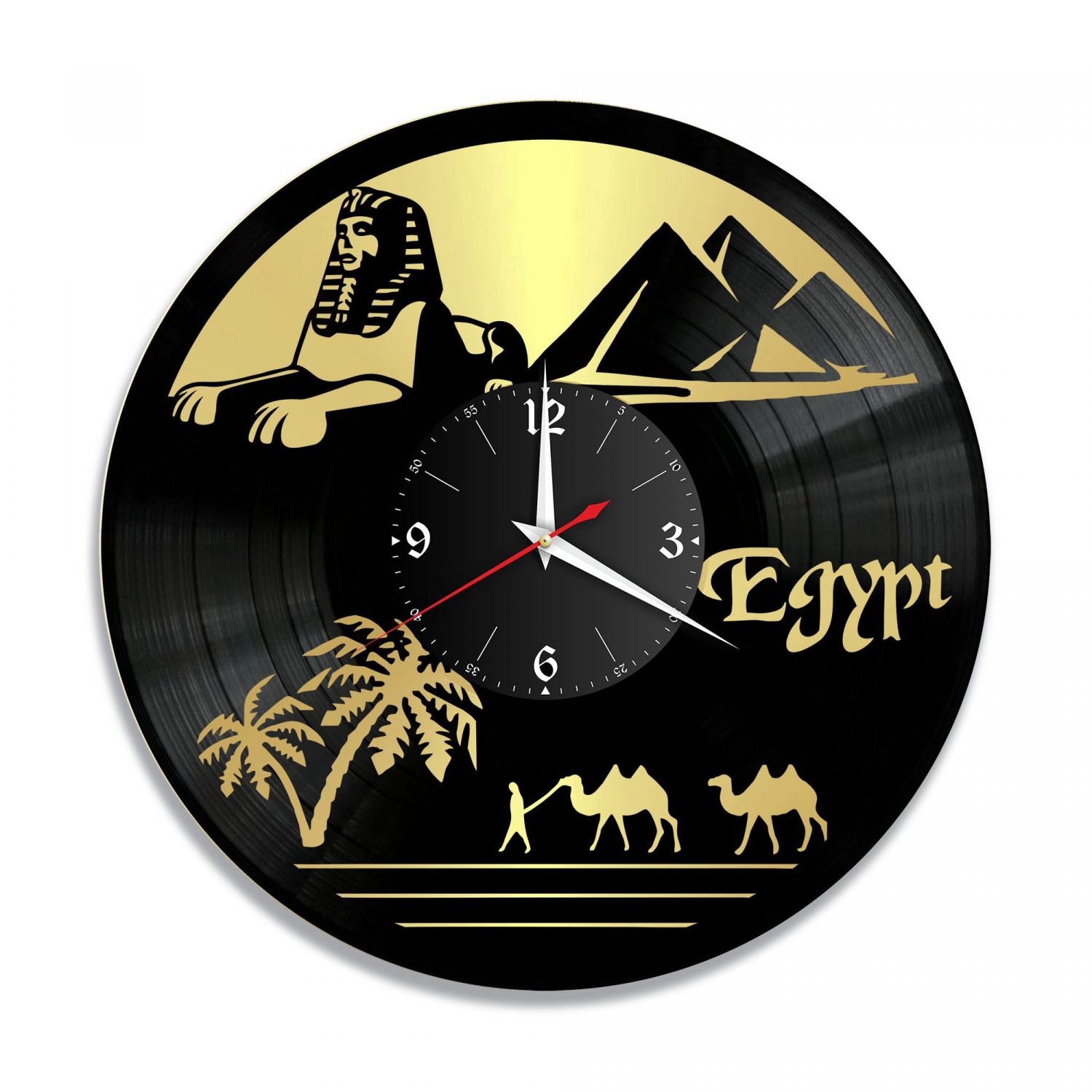 Часы настенные "Египет, золото" из винила, №2 VC-10474-1