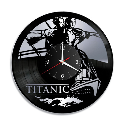 Часы настенные "Титаник, серебро" из винила, №2