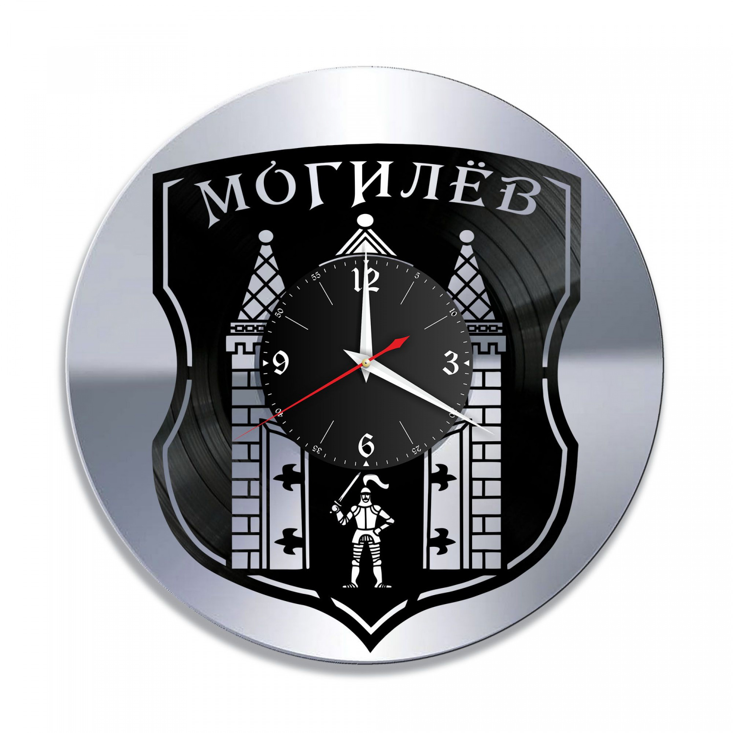 Часы настенные "город Могилев, серебро" из винила, №1 VC-10465-2