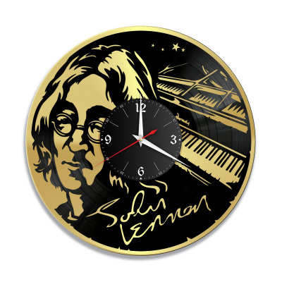 Часы настенные "Джон Леннон (John Lennon), золото" из винила, №1