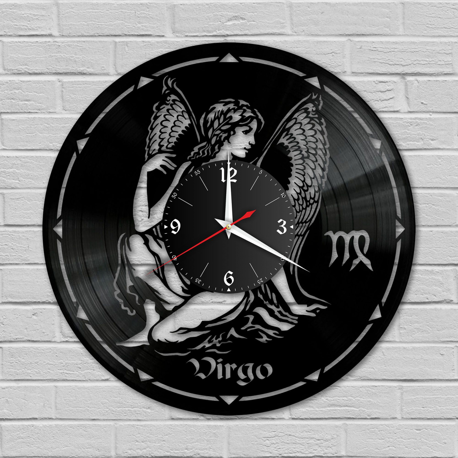 Часы настенные "Знаки Зодиака (Дева)" из винила, №6 VC-10394