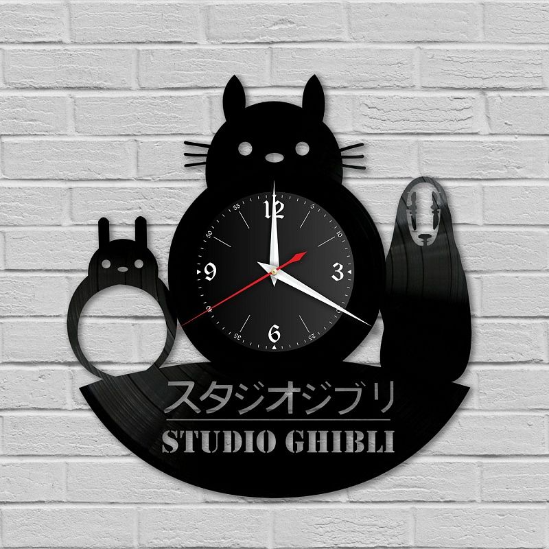 Часы настенные "Японская студия CHIBLI" из винила, №1