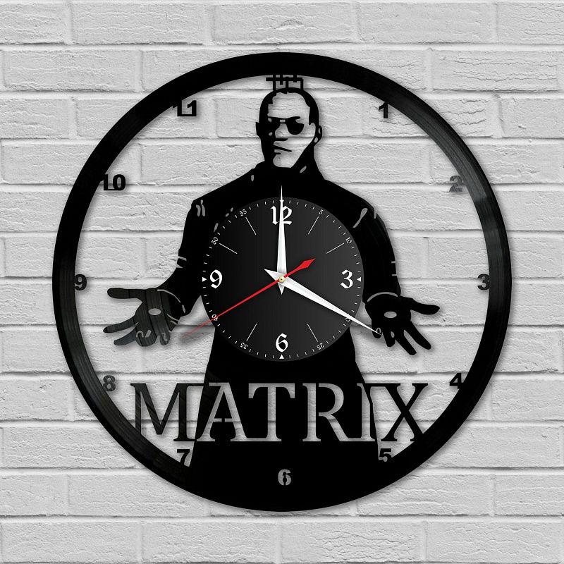 Часы настенные "Матрица" из винила, №2