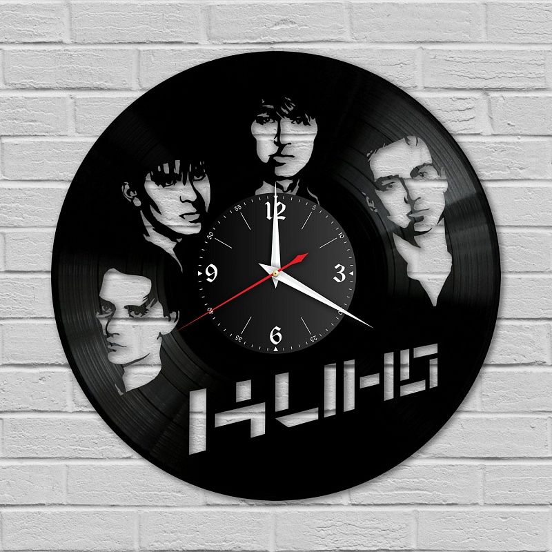 Часы настенные "Виктор Цой (КИНО)" из винила, №9
