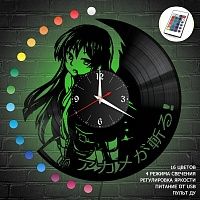 Часы с подсветкой "Akame ga Kill" из винила, №1