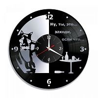 Часы настенные "Волк ( м/ф Жил-Был Пес), серебро" из винила, №1