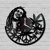 Часы настенные "Боб Марли (Bob Marley)" из винила, №1