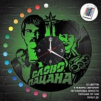Часы с подсветкой "Слово Пацана" из винила, №1