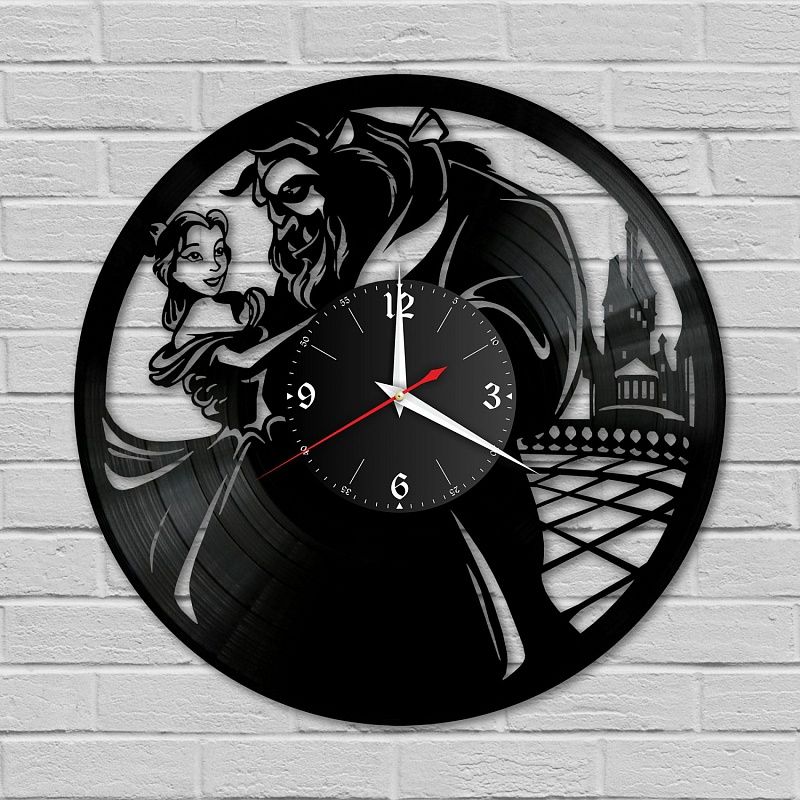 Часы настенные "Красавица и Чудовище" из винила, №1