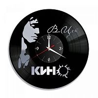 Часы настенные "Виктор Цой, серебро" из винила, №2