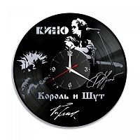 Часы настенные "Кино и КиШ, серебро" из винила, №1