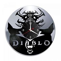 Часы настенные "Игра Diablo, серебро" из винила, №2