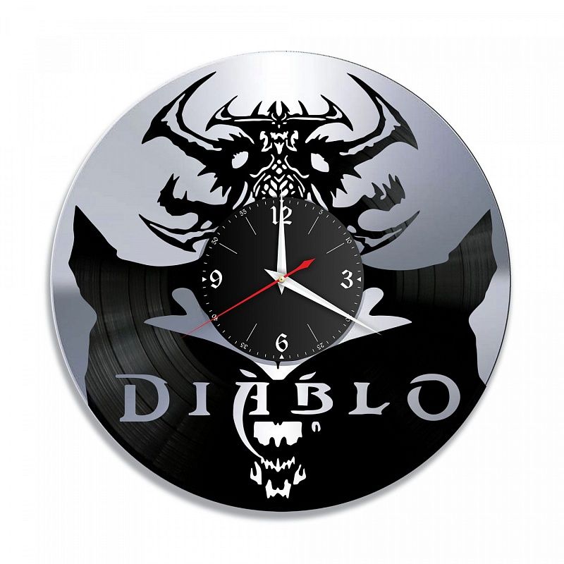 Часы настенные "Игра Diablo, серебро" из винила, №2