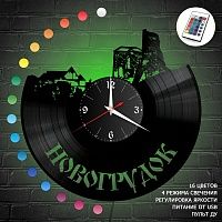 Часы с подсветкой "город Новогрудок" из винила, №1